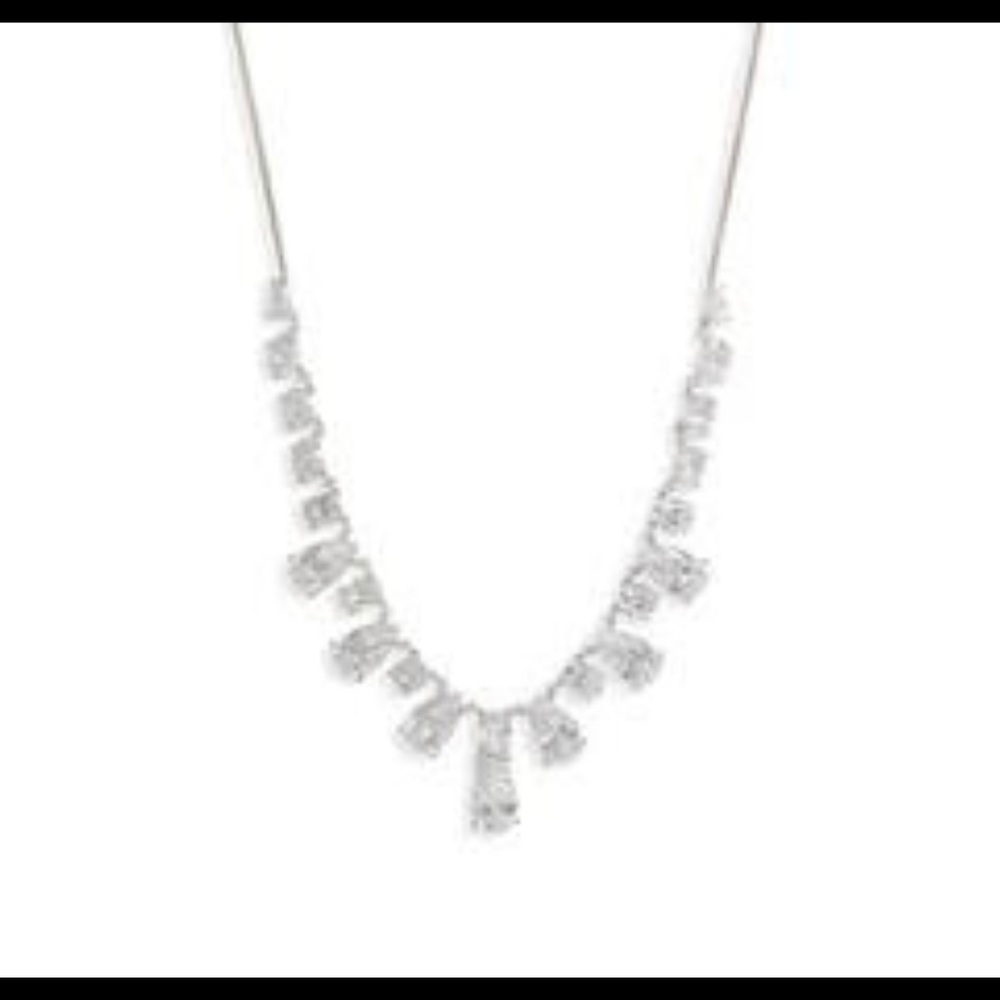 Nadri First Kiss Frontal Slider Necklace in Silver